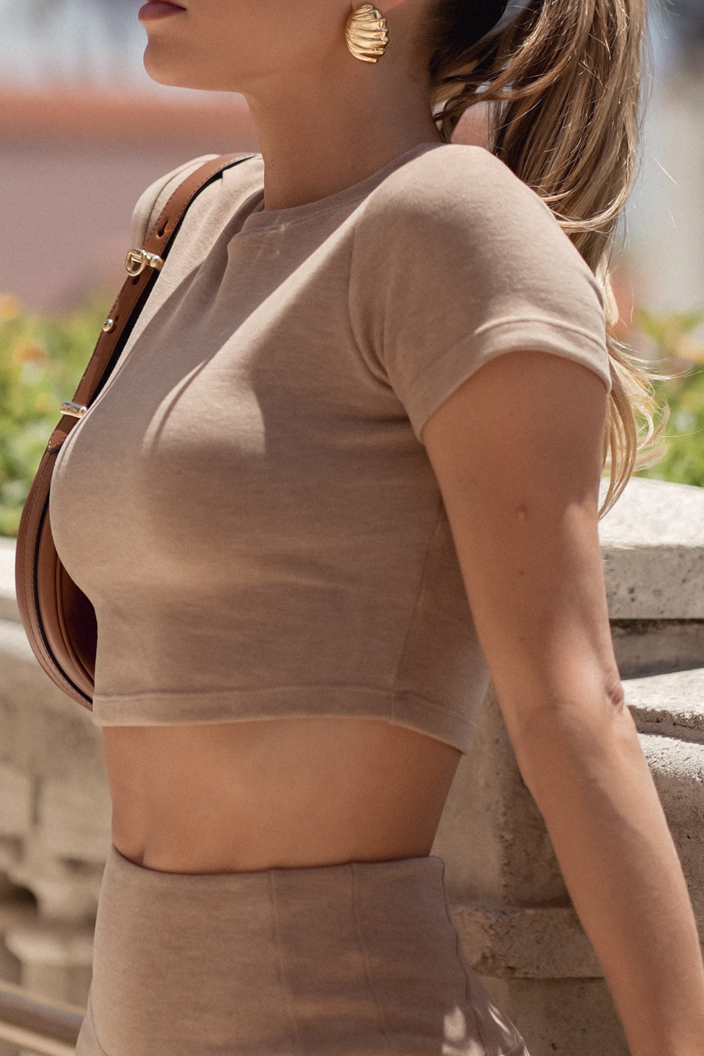 Salted Caramel Crop Top - Light Brown
