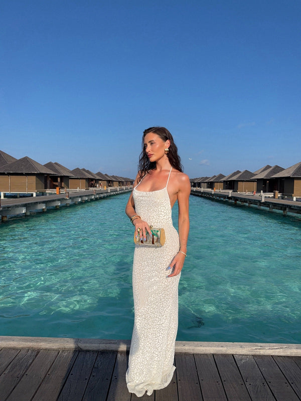 Customer photo: Luna Shimmer Maxi Dress