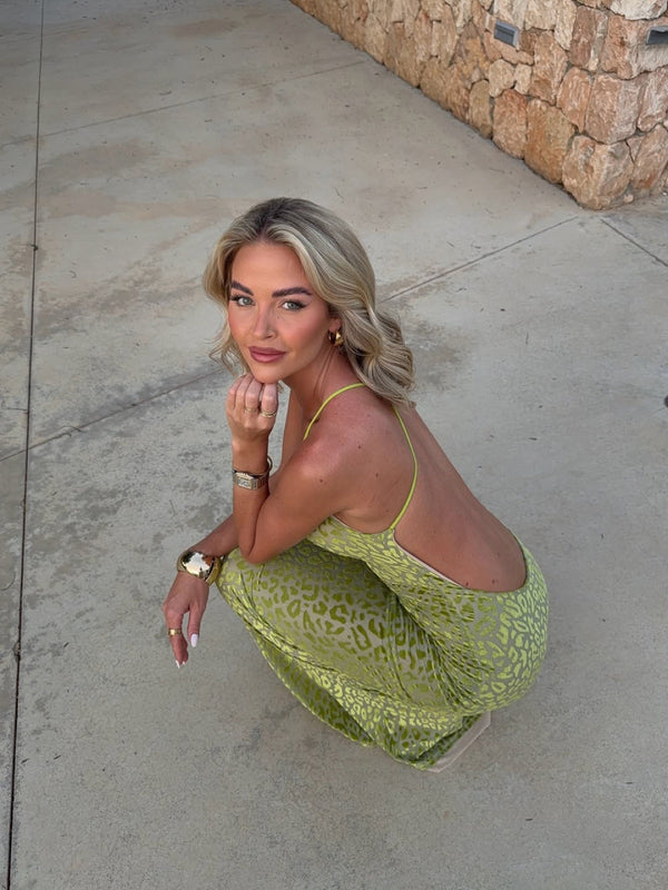 Customer photo: Meadow Lime Maxi Dress