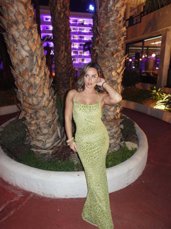 Customer photo: Meadow Lime Maxi Dress