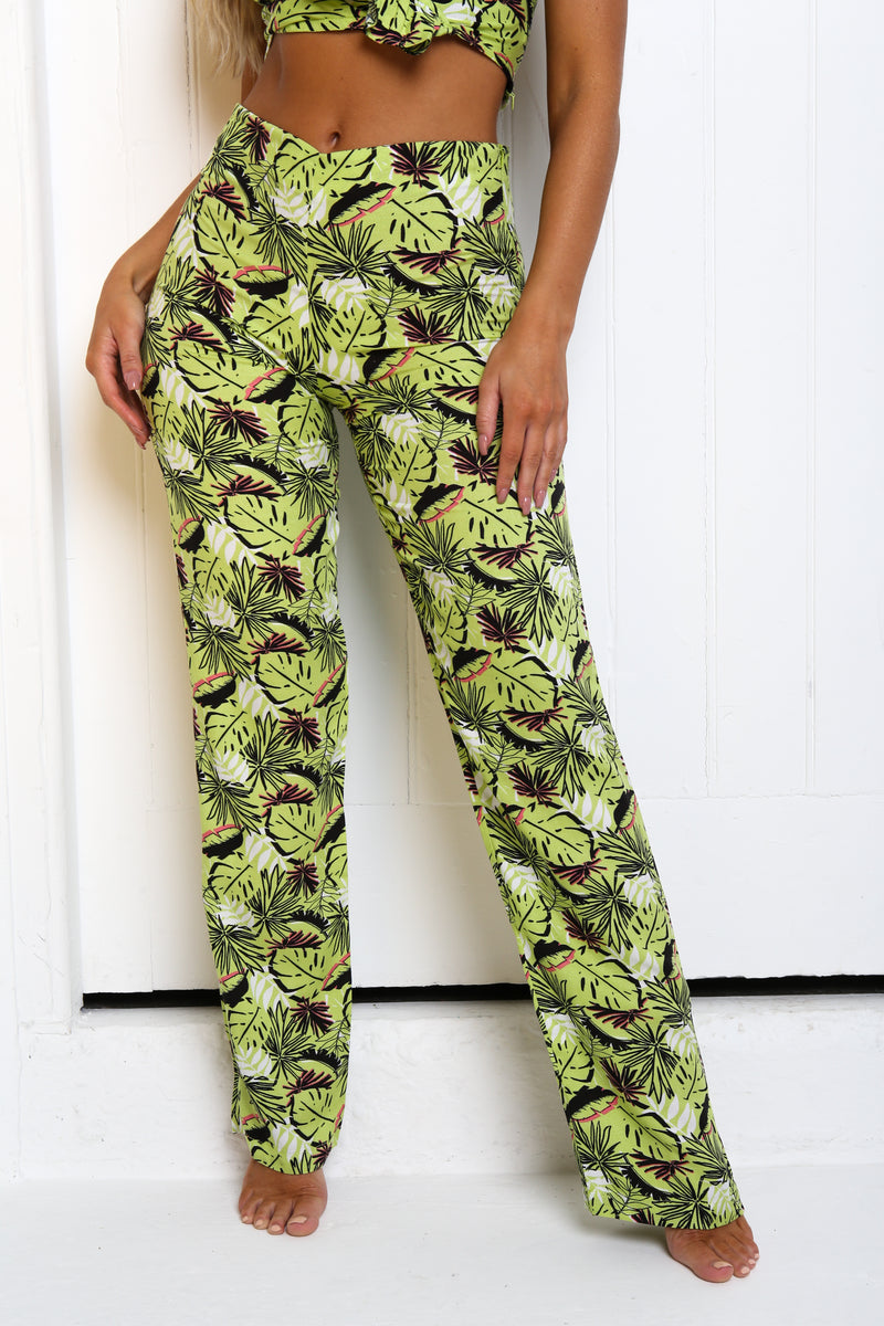 Palm Leaf Co-ord Set Trousers