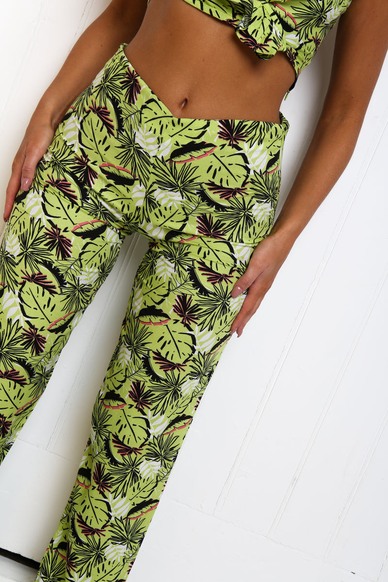 Palm Leaf Co-ord Set Trousers
