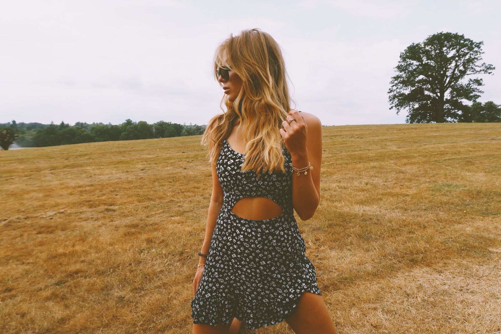 Ditsy Floral Print Ruffle Dress